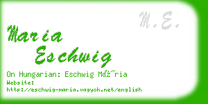 maria eschwig business card